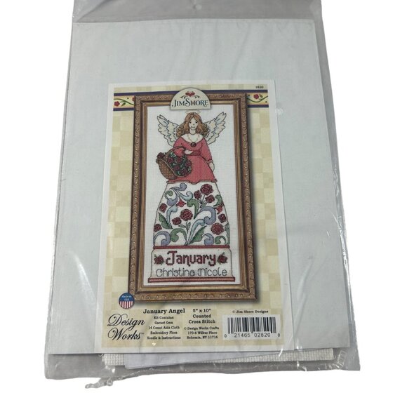 Design Works Jim Shore January Angel Counted Cross Stitch Kit 2820 New - Picture 1 of 7